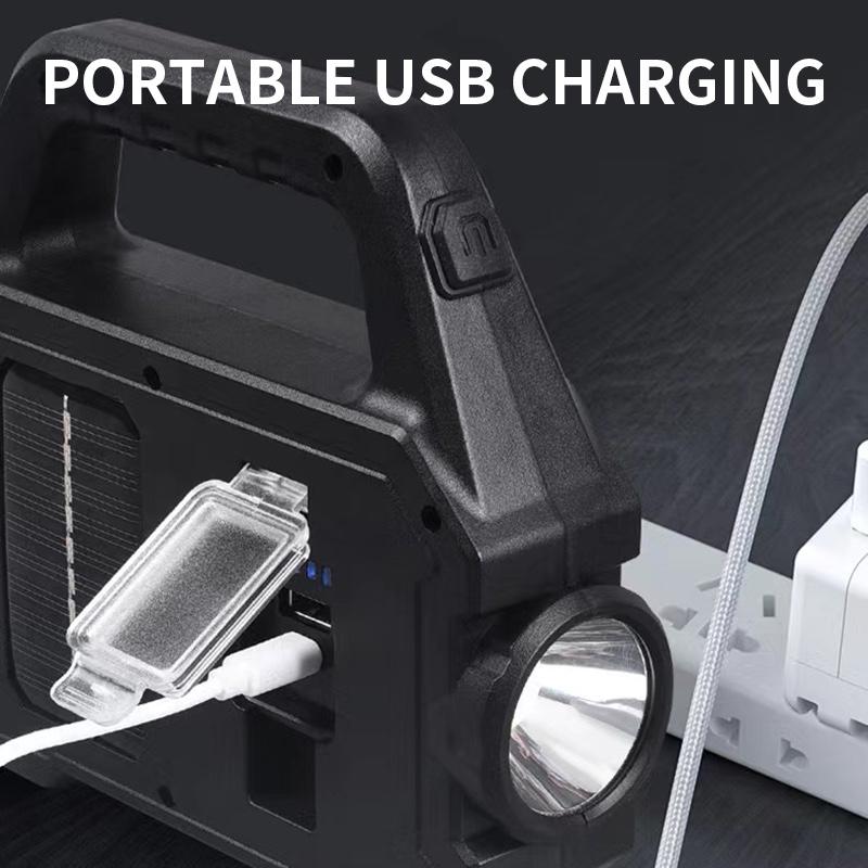 Tragbare Led-strahler Super Helle Led Arbeit Licht Suchscheinwerfer Solar USB Aufladbare Für Outdoor Camping Lampe Led Taschenlampe