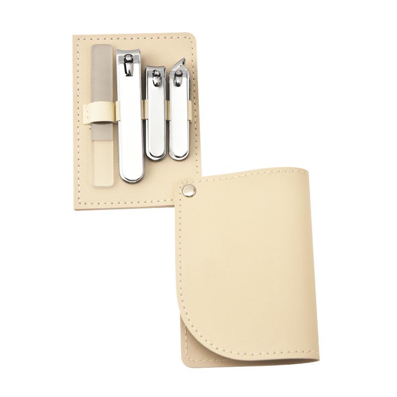 

Портативный набор из 4 предметов для стрижки ногтей и педикюра в стиле TikTok бежевый