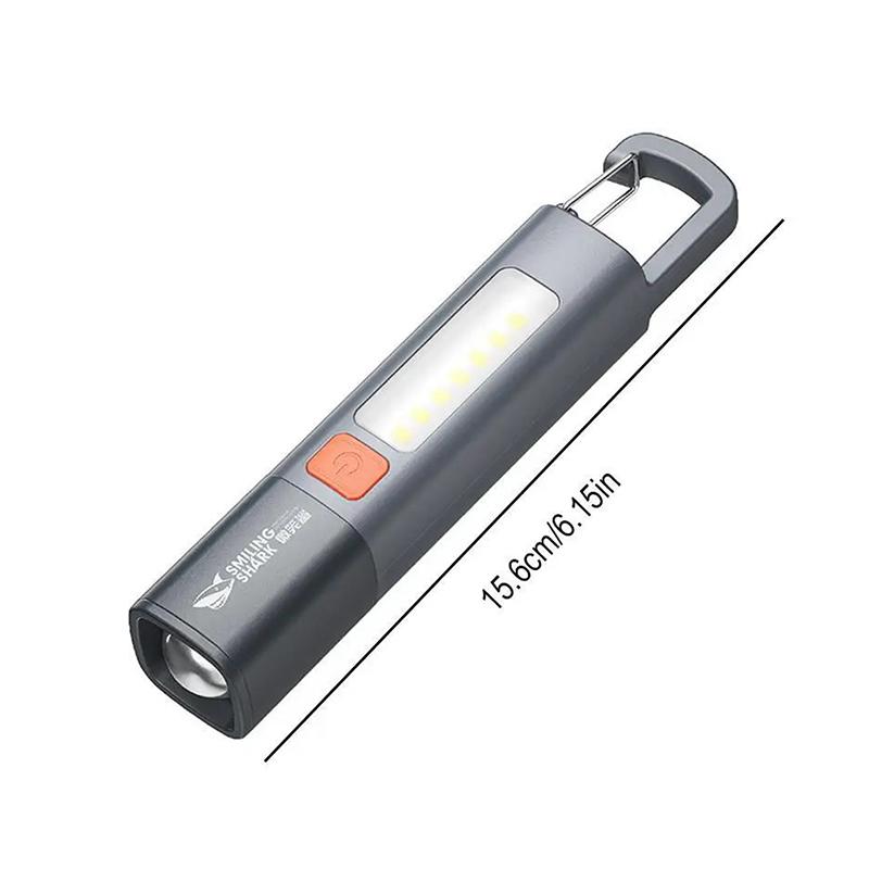Led Torch Light Xpe Super Bright Flashlight With Hook Camping Light Rechargeable Zoomable Waterproof
