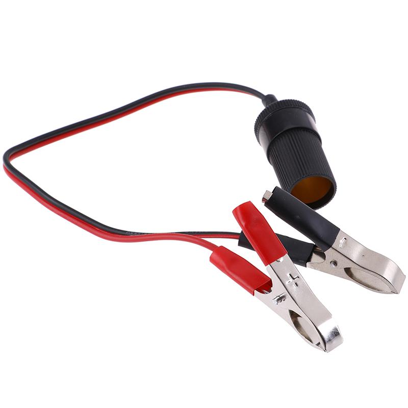 12V Battery Terminal Clip-On Cigar Cigarette Lighter Power Socket Adapter Plug