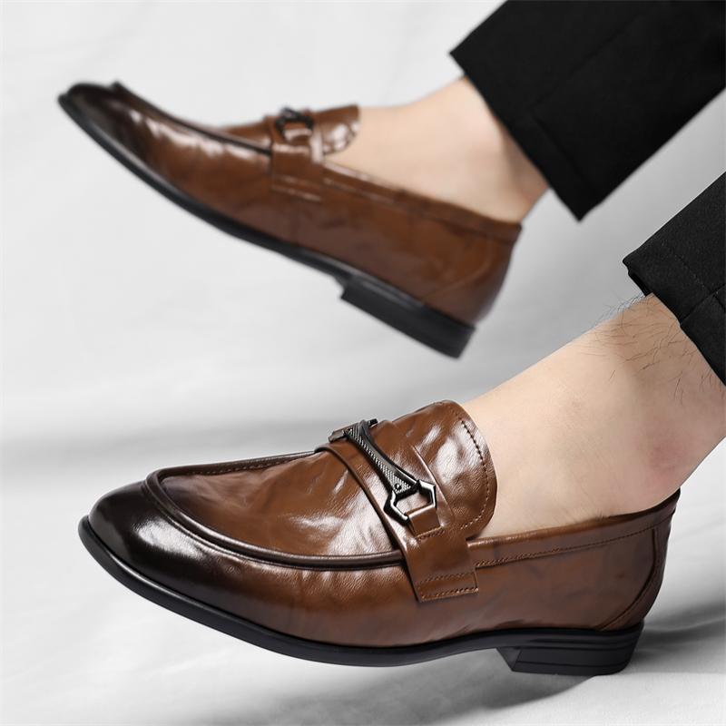 Fashion Male Outdoor Soft Sole Loafers Spring Autumn New Designer Leather Shoes for Men Fashion Casual Dress Shoes Classic Men's Flats