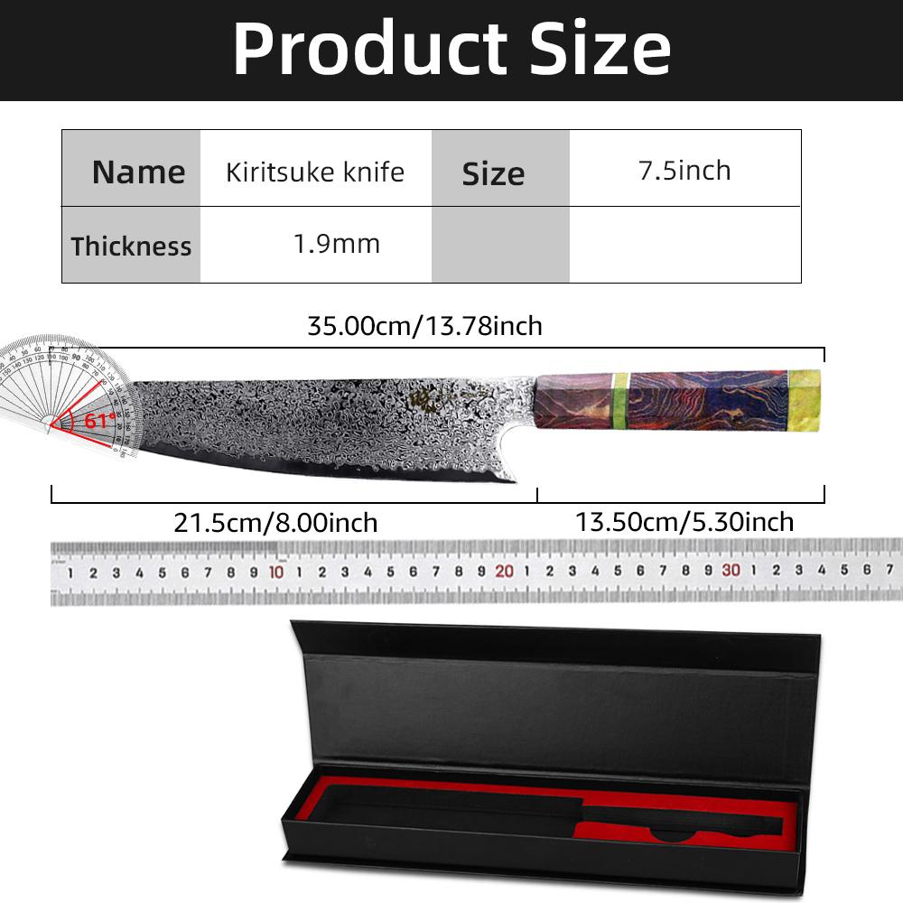 Damascus Knife Kitchen Knife Japanese Style VG10 67 Layers Stainless Steel Knives Ergonomic Handle