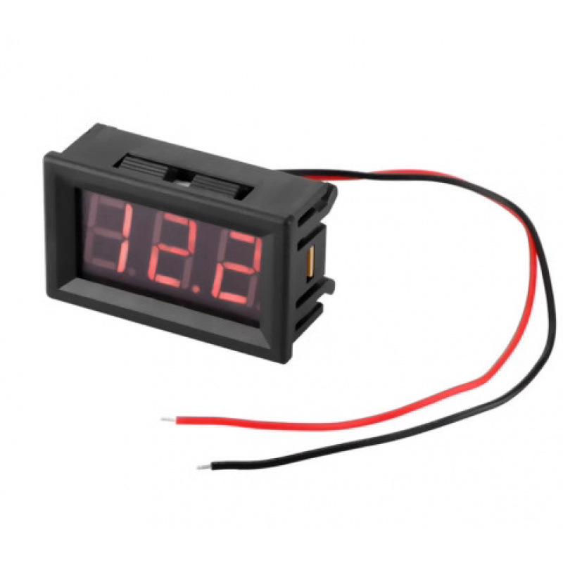 0.56" LED Digital DC Voltage Meter, Two-Wire, 4.5-30V, Reverse Protection