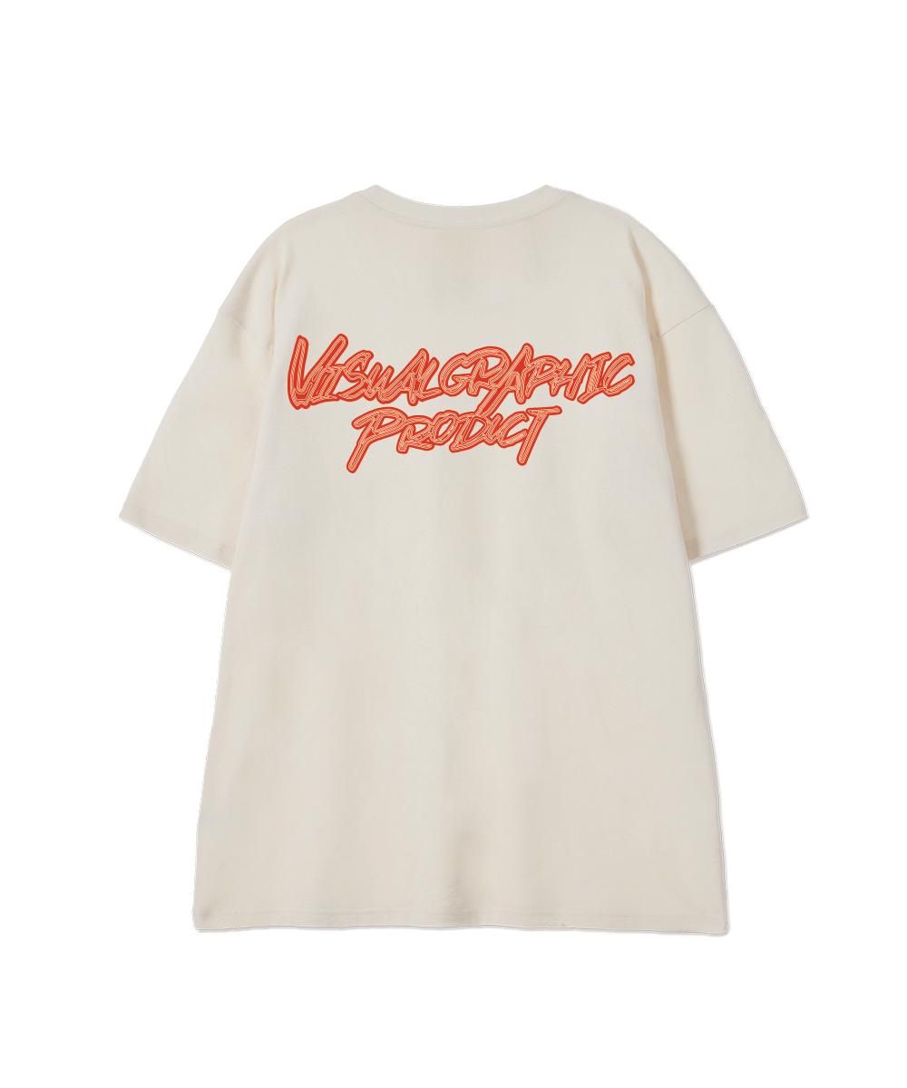 Biel Contour Graffiti Logo Short Sleeve T-Shirt Cream L