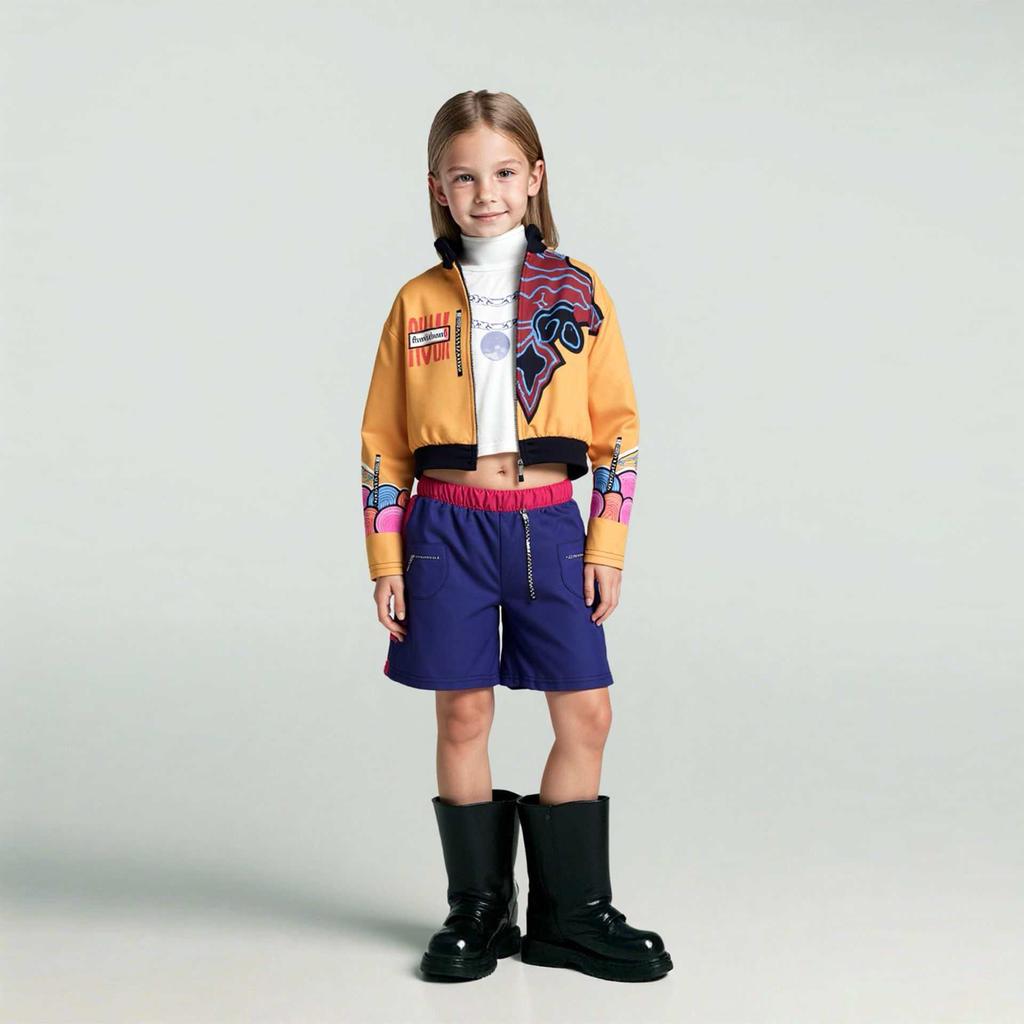 Evropský a Americký Set Cosplay Dívky Lovce Démonů - Dětský Halloweenský Kostým Rumi Zoi