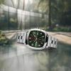WENGER VINTAGE SPORT CHRONO Chronograph Stainless Steel Case Green Silver Stainless Steel Quartz 50m Water Gift Idea Men's Watch, (316L), Dial,