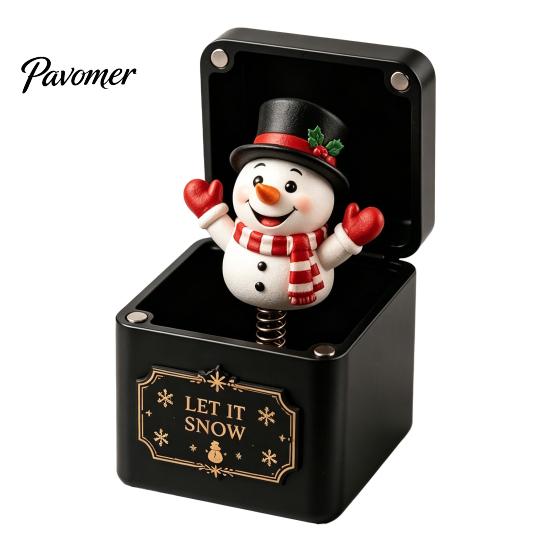 Festive Holiday Decorations Christmas Magic Gift Box, Spring-Loaded Pop-Up 3D Santa Small Presents Claus Snowman Angel Elk Trick Box for Xmas Parties,