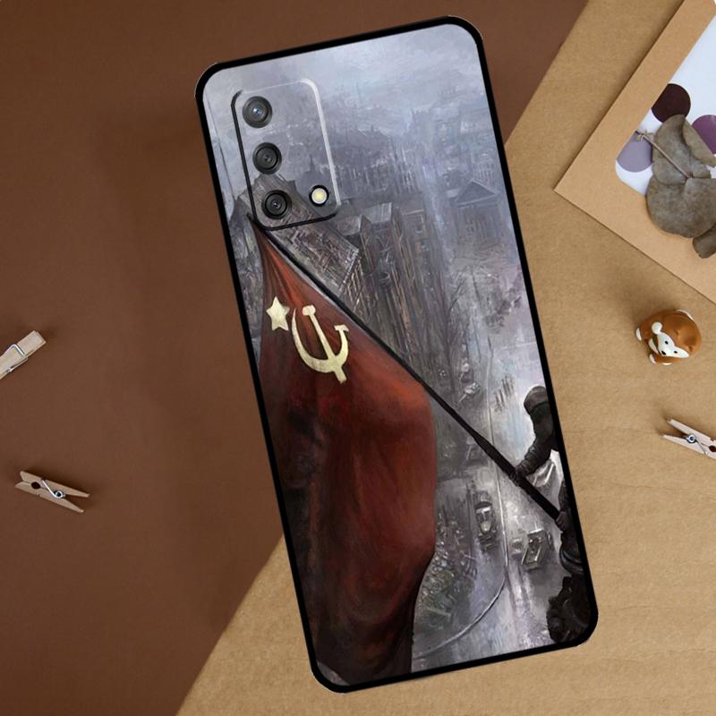 Soviet Union USSR Flag Case For OPPO A31 A53 A53S A52 A54 A72 A74 A83 A91 A93 A94 A5S A15 A16 A5 A9 2020 Coque