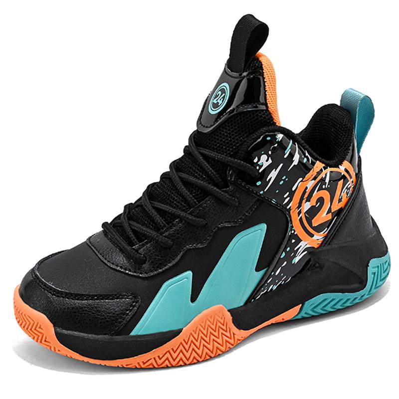 31-40 Kinder und Jugendliche Übergröße Rutschfest Verschleißfest Modische High-Top Basketballschuhe Sportschuhe