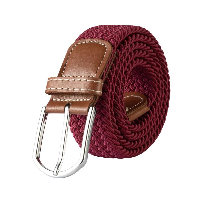 120cm Unisex Elastic Fabric Casual Belt Pin Buckle Expandable Braided Stretch Canvas Simple and Stylish Leisure Men Women Belt