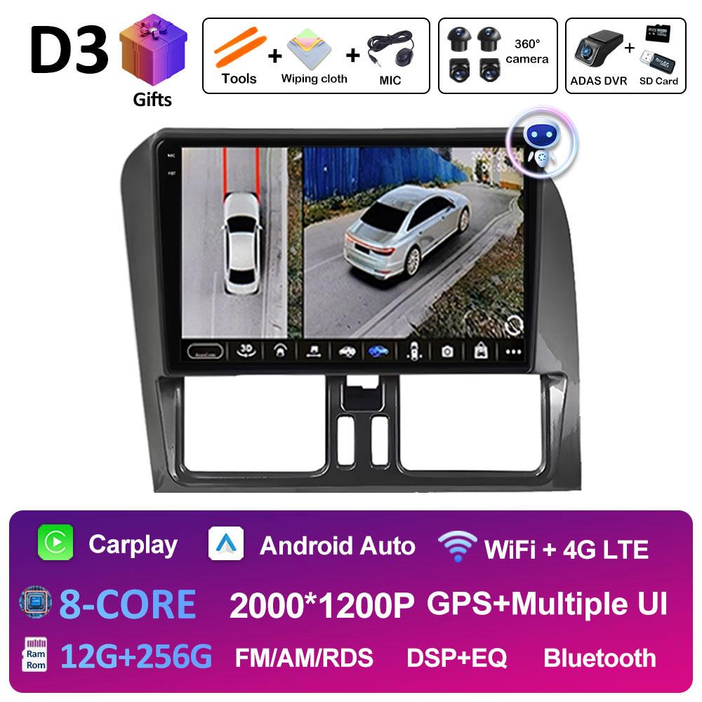 Android 14 Volan pe stânga Pentru Volvo XC60 2009 2010 2011 2012 - 2013 Navigație GPS Wireless Carplay Ventilator de răcire WIFI Unitate principală