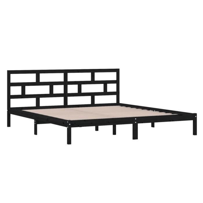 VidaXL Bed Frames Black Solid Pine Wood 140x190 Cm 3101202