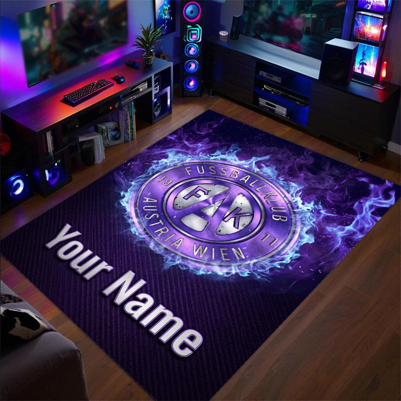 Crystal Velvet Rug Austria Wien FC Print Custom Name Text Floor Mat Home Decor