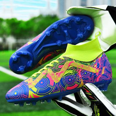 Fashion Men's Soccer Shoes FG/TF Non-Slip Soccer Cleats Train Shoe Personalized Print Design Outdoor Sneakers High Top Football Boots 46