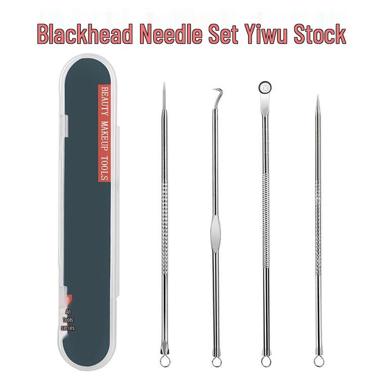 4-Piece Blackhead Remover & Acne Kit: Facial Beauty Tools with Pimple Popper Needle