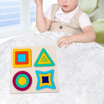 Montessori Geometrisches Formpuzzle Kinder Valentinstagsgeschenke Farbzuordnung Sortierbrett Holz