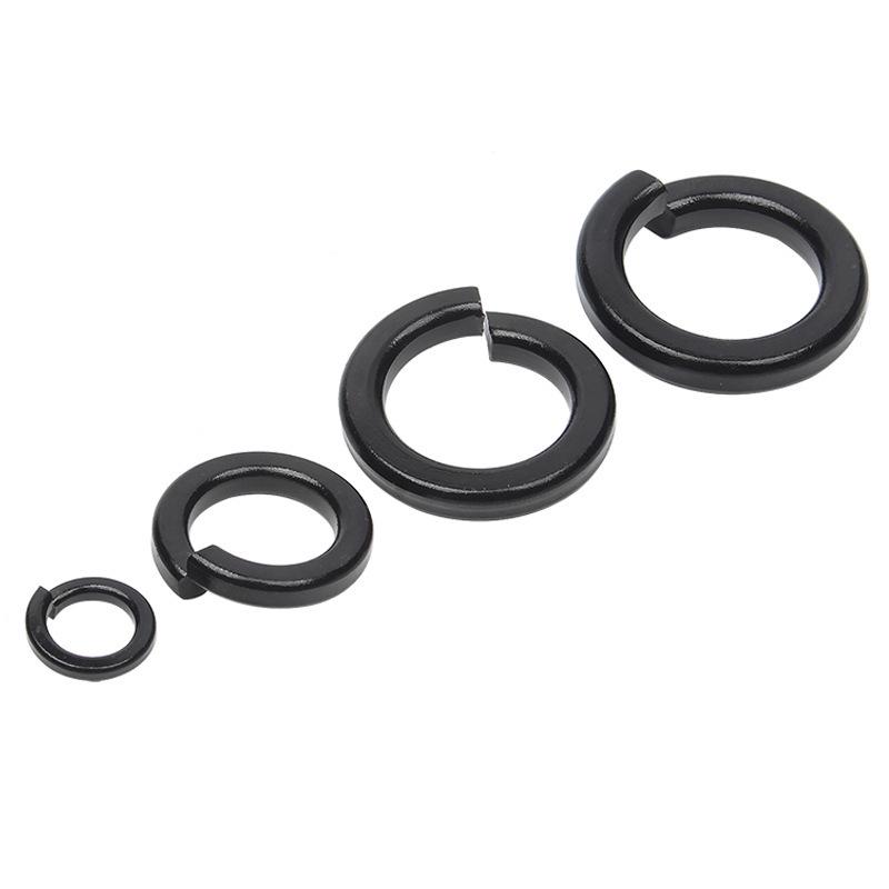 Yigu 304 Stainless Steel Black Spring Washer - Thickened Split Design for Shock Absorption