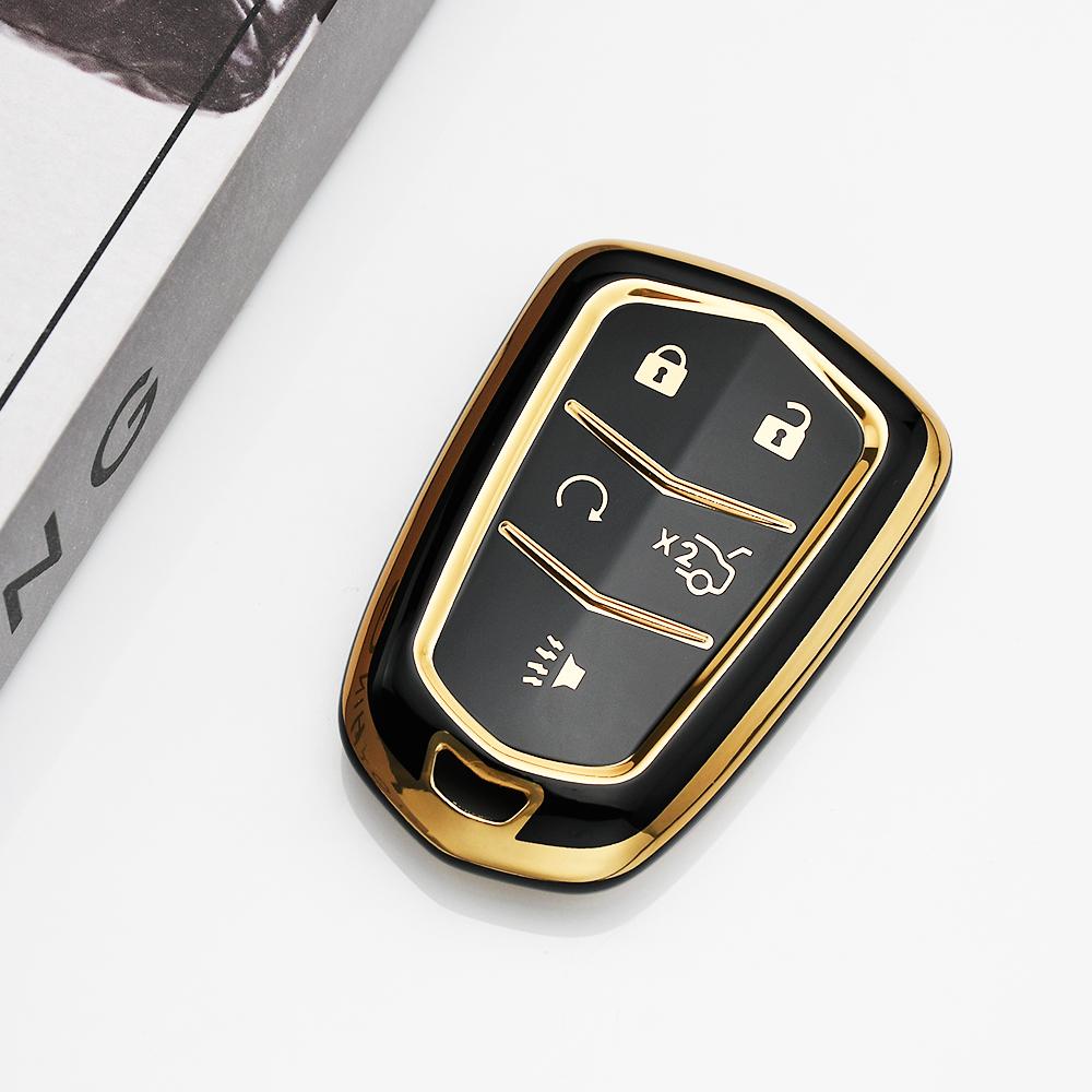 4/5 Buttons TPU Car Smart Key Cover Case Key Fob Bag For Cadillac ATS CT6 CTS DTS XT5 Escalade ESV SRX STS XTS ELR 2014 - 2018