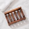With Self-Draining Wooden Soap Dish Tray Natural Wood Soap Box Storage Rack  Washroom