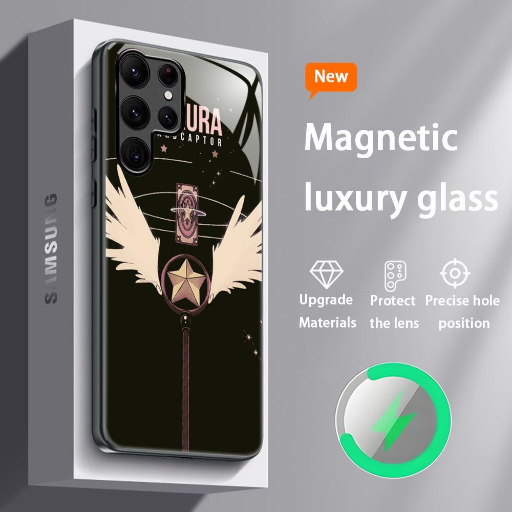 Lovely Cardcaptor Sakura  Phone Case For Samsung S25 S24 S23 S22 S21 S20 Plus Ultra Note20 Glass Magnetic Case