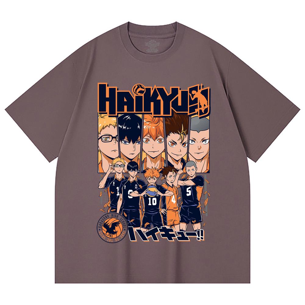 T-shirt Unisex Cotone Pesante 230 Gsm 100% Cotone Haikyu V7 Karasuno High Stampa