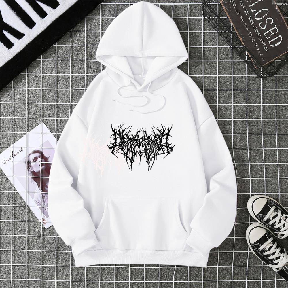 Mingxin Clothing Fleece Hooded Sweater Women's European and American Style American Autumn and Winter Pattern Printing Loose 2025 Student Jacket