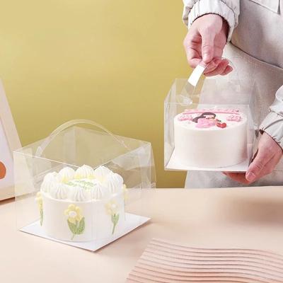 10er-Set transparente kleine Kuchenschachtel, 4 Zoll, 5 Zoll, quadratisch, tragbare Dessertschachteln, versiegelt und sichtbar, tragbare Verpackung für Geburtstagskuchen