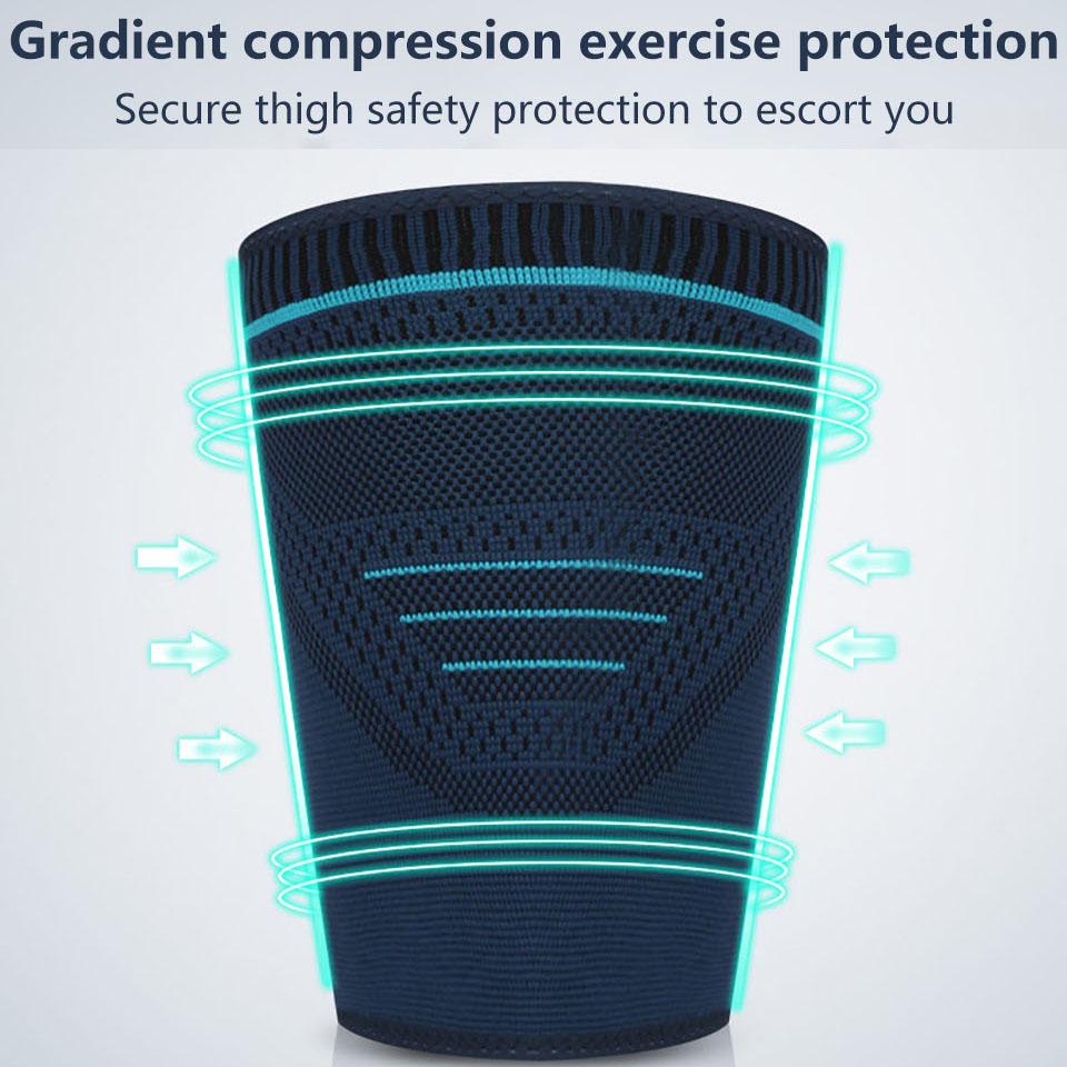 1Pcs Knitted Sports Thigh Protectors Prevent Muscle Strain Compression Pads for Running Basketball Men Women
