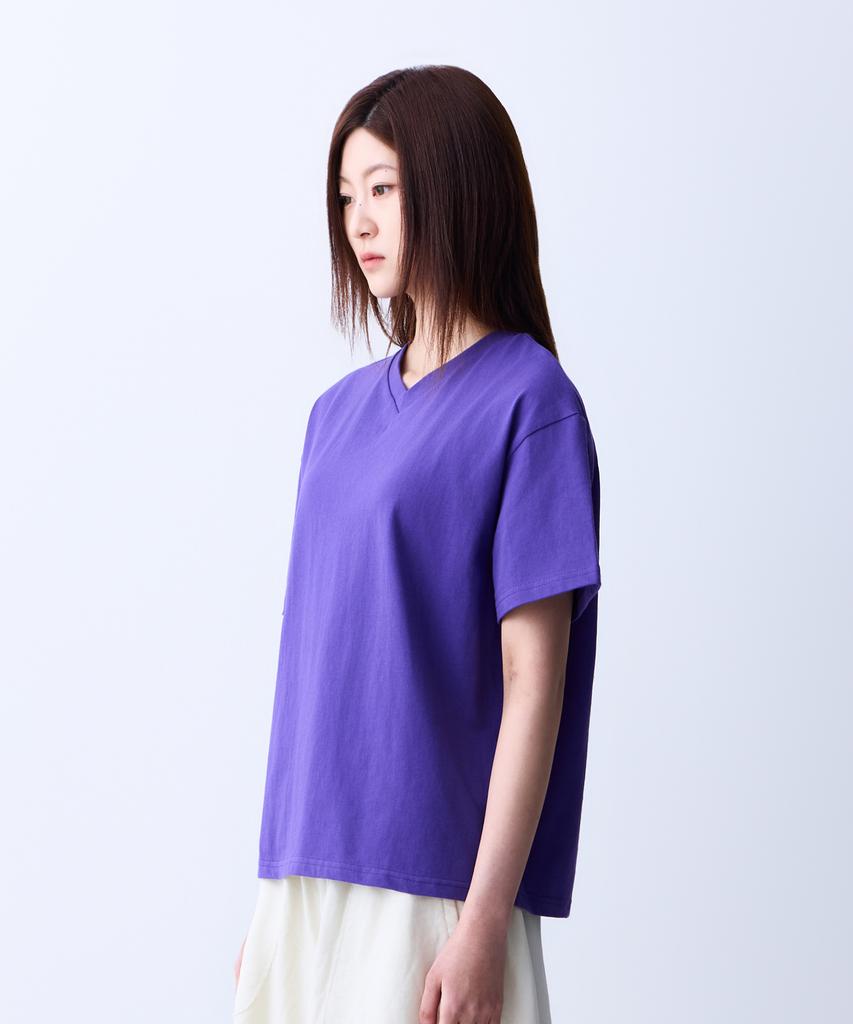 ADERNM Minimal Daily V-Neck T-Shirt Purple