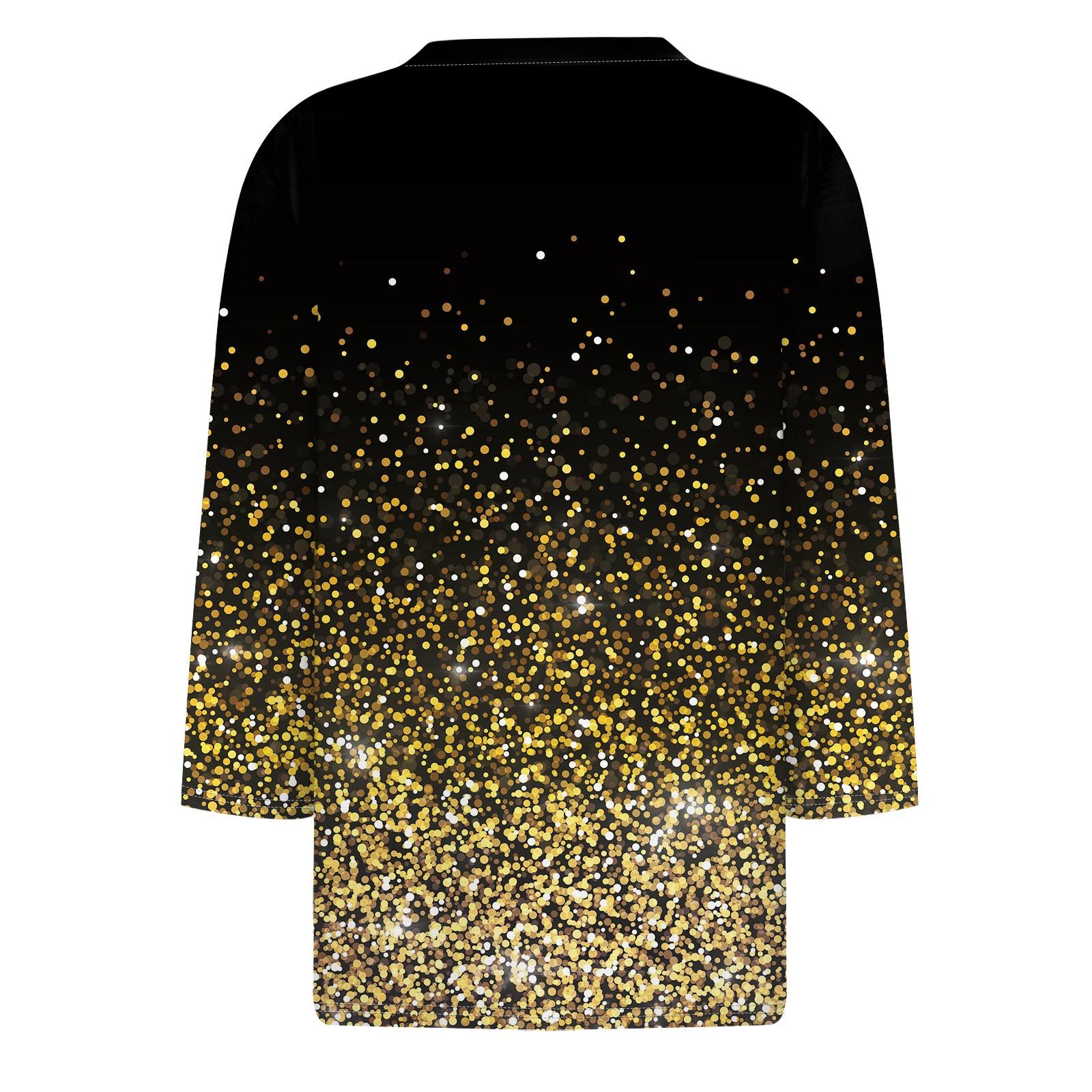 Женская модная повседневная свободная футболка с круглым вырезом и рукавами 3/4 с принтом — фото 4