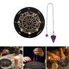 Divination Metaphysical Message Board Wooden Pendulum Board with Crystal Dowsing Pendulum Necklace Witchcrafts Supplies
