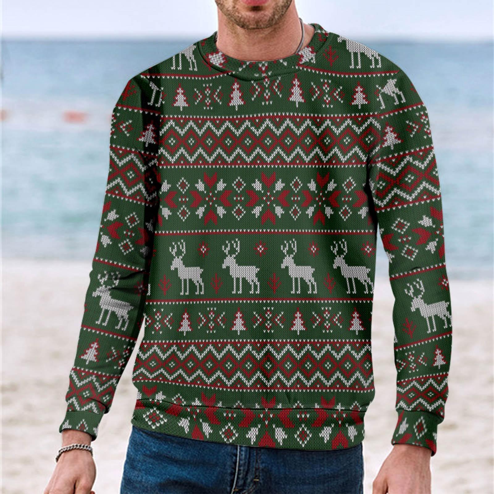 Рождественский свитер с 3D-принтом с длинным рукавом креативный для пары зимний с круглым вырезом пальто для вечеринки XXXXL 1485₽