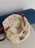Knitted Hollow Out Women's Bucket Shoulder Bag Large Capacity Female Beach Crossbody Bags Seaside Travel Ladies Tote Handbags