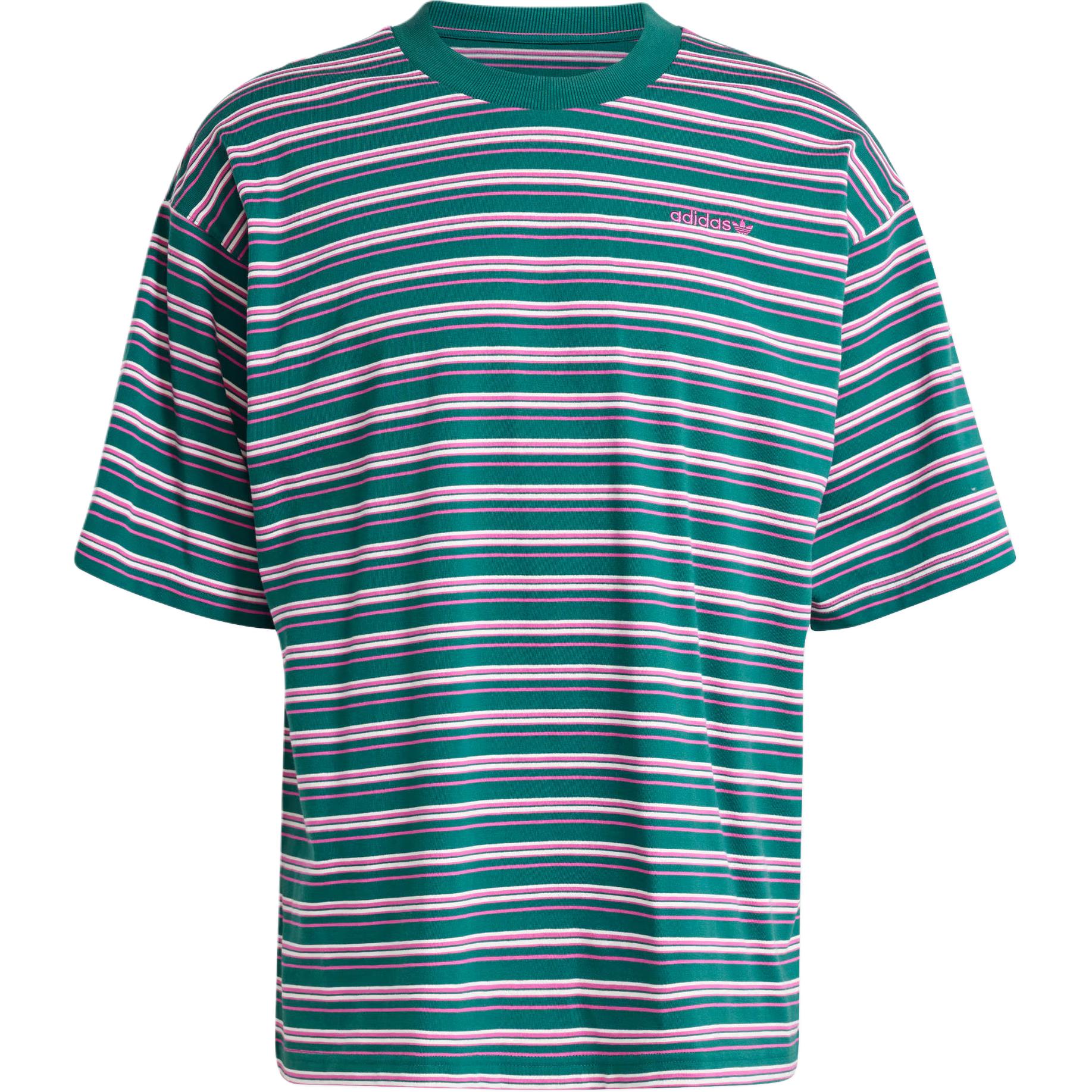 

Adidas Полосатая футболка свободного покроя с круглым вырезом и коротким рукавом, мужская, цвет лесной зеленый JC6521 XXL