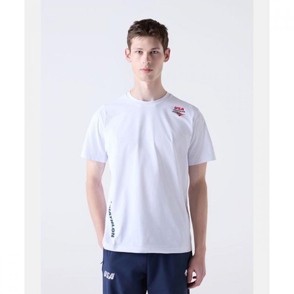 

Футболка с принтом Descente USAT белая WHT0WHITE/100