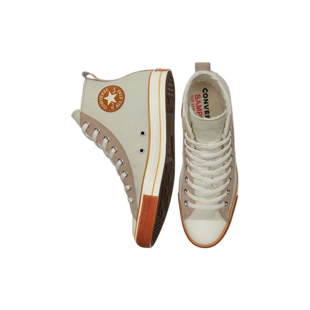 Converse Chuck Taylor All Star Fleece Comfortable Versatile Durable High-Top Canvas Shoes Unisex Sneakers Orange Brown A04407C