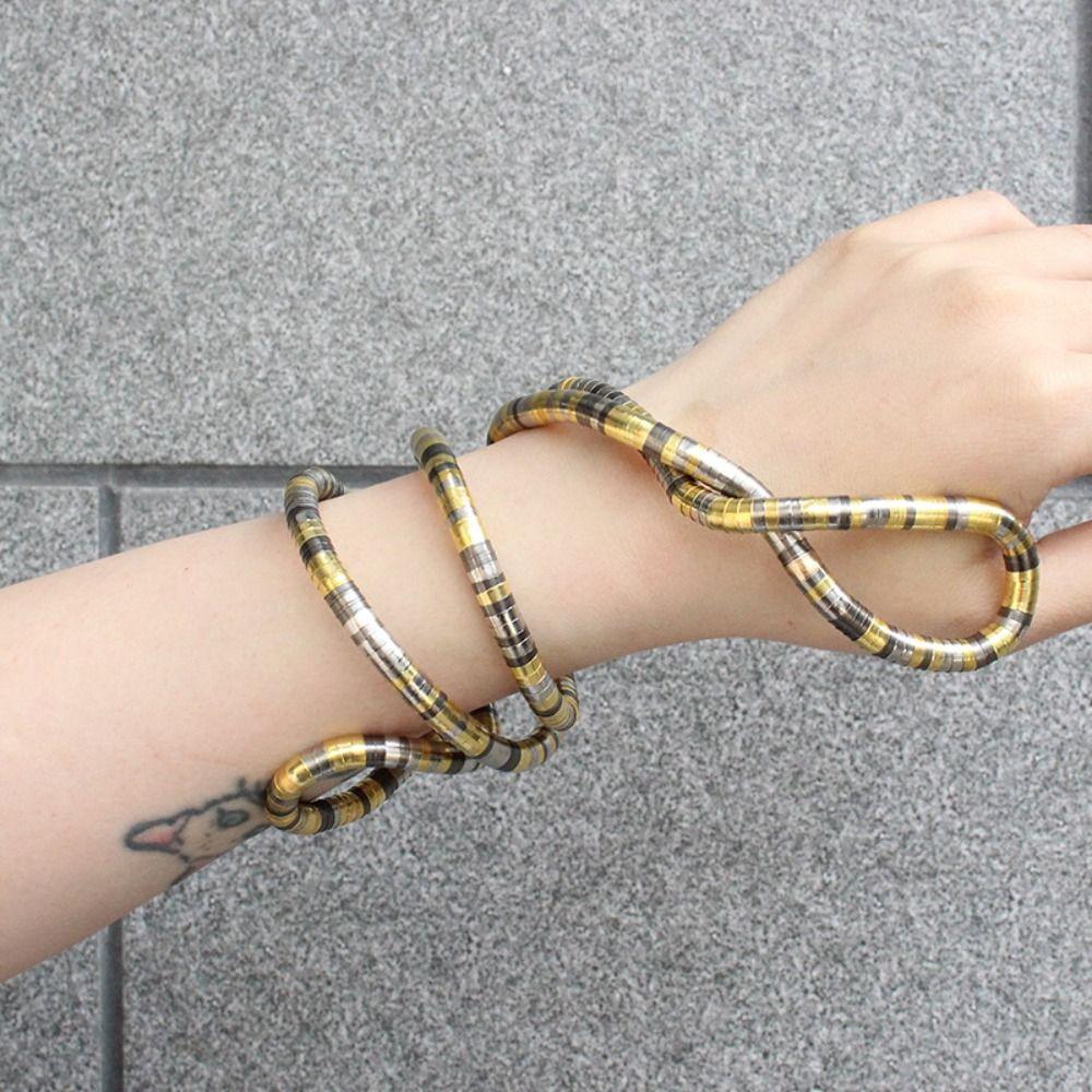 Silver Color Bendable Snake Necklace Gold Color Bracelet New Flexible Choker  Jewelry Accessories