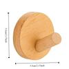 4pcs Beech Walnut Wood Wood Hook Solid Wood Punch Free Wall Hook Wood Handle Simple Design Towel Hook Bathroom Organizer