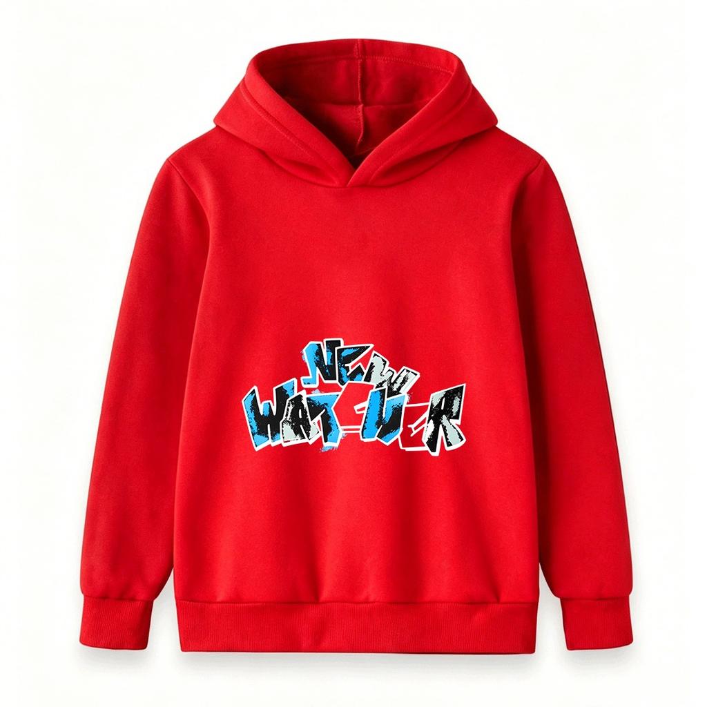 Kids Boys Girls Pullover Hoodie, Cool New Water Graffiti Letter Print Casual Long Sleeve Hooded Sweatshirt for Daily Wear