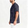 Men's Casual Short,Sleeved V,Neck Printed Front Pocket Top