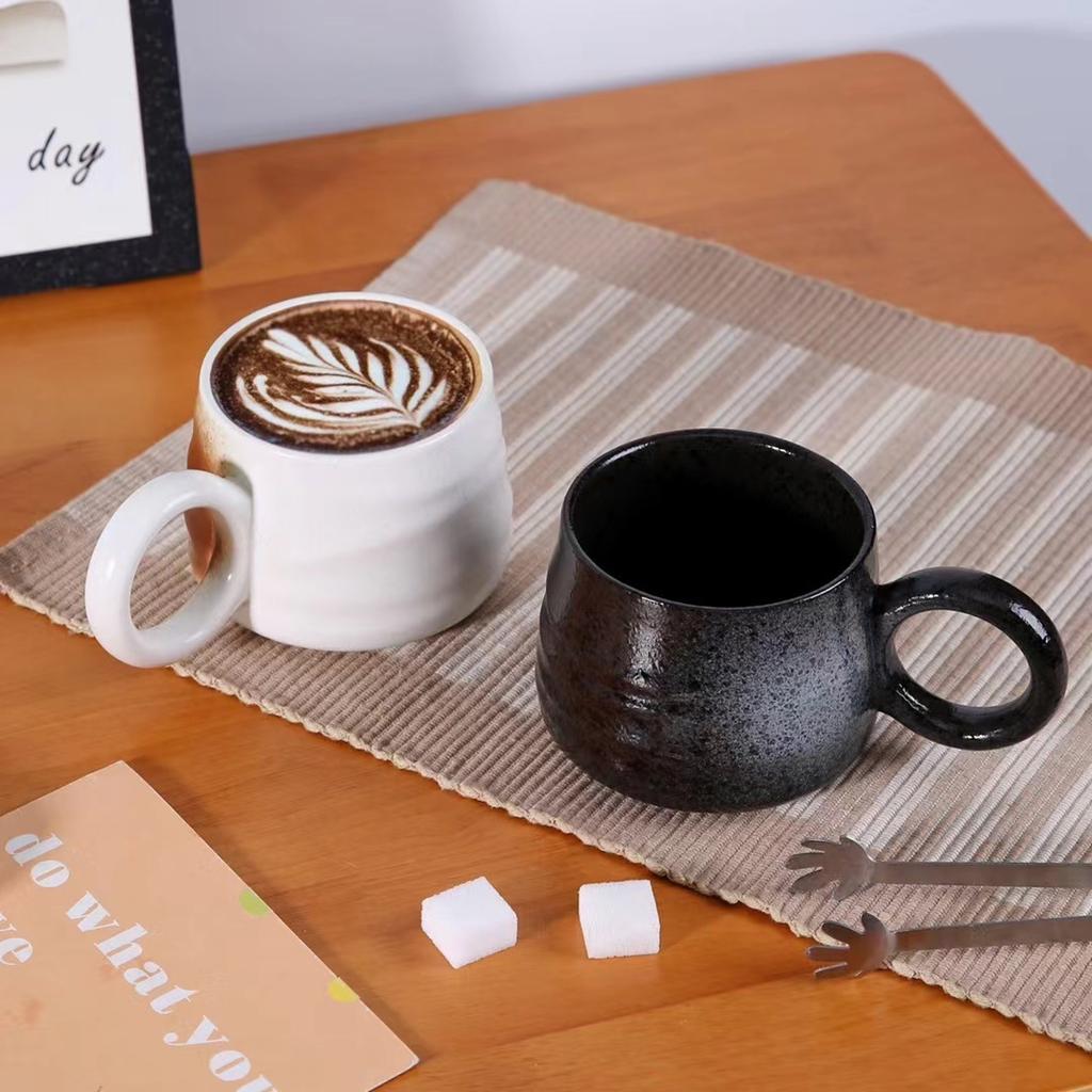 Japanese Simple Retro Mug Ceramic Cup Niche Coffee Cup Office Personality High End Cup Souvenir Gift