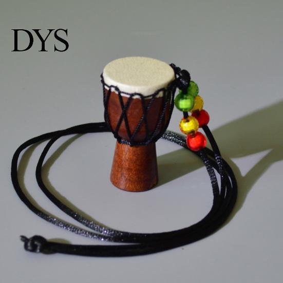 Necklace Rope Handmade Musical Instrument Pendent Classic Ornament Neck Decoration Chain Pendant Art Craft Mini African Drum Photography Props