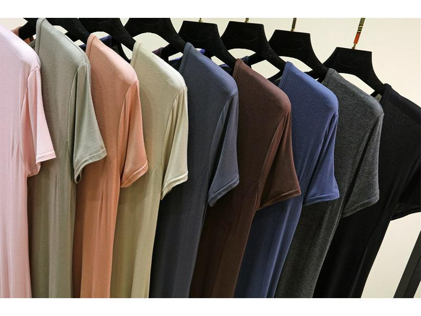 Modal V-Neck Plus Size Casual Long Dress - Women's Spring/Summer