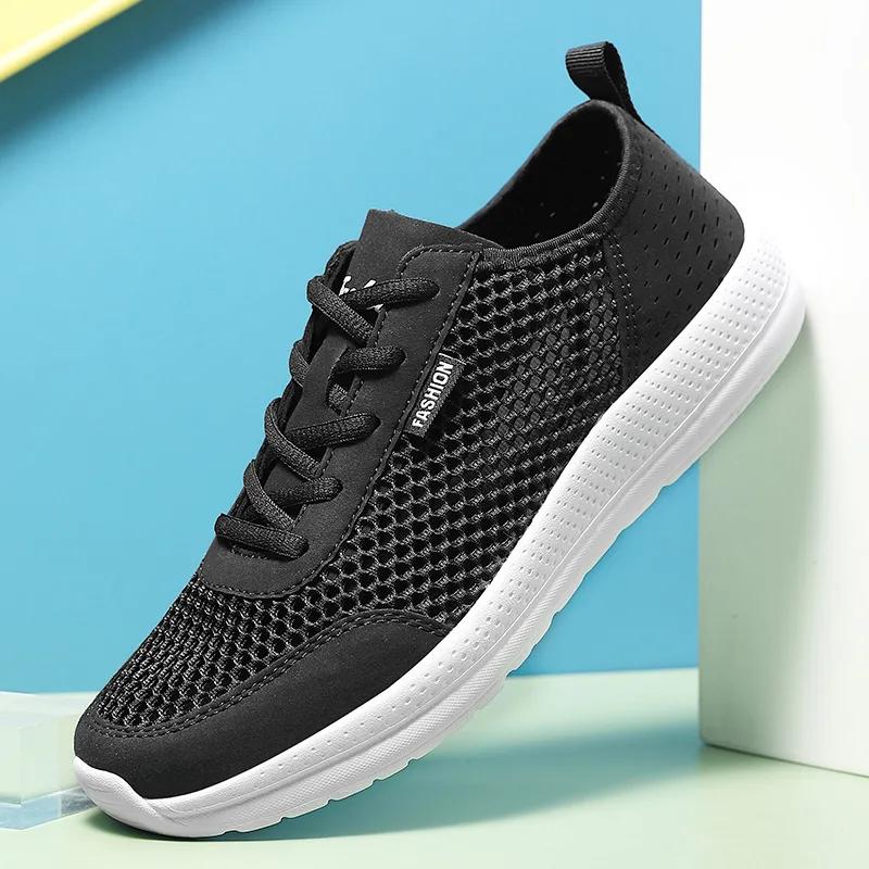 Mesh Men's Shoes Sports Flats Shoes 2024 New Fashion Breathable Walking  Lightweight and Comfortable Men's  Casual