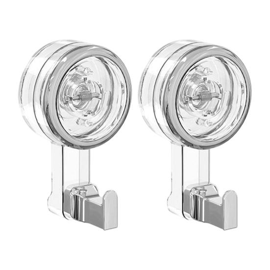 Rotating Suction Cup Hooks with Vacuum Lock Heavy-Duty Waterproof Hooks Reusable Space-Saving Organizer for Bathroom Kitchen