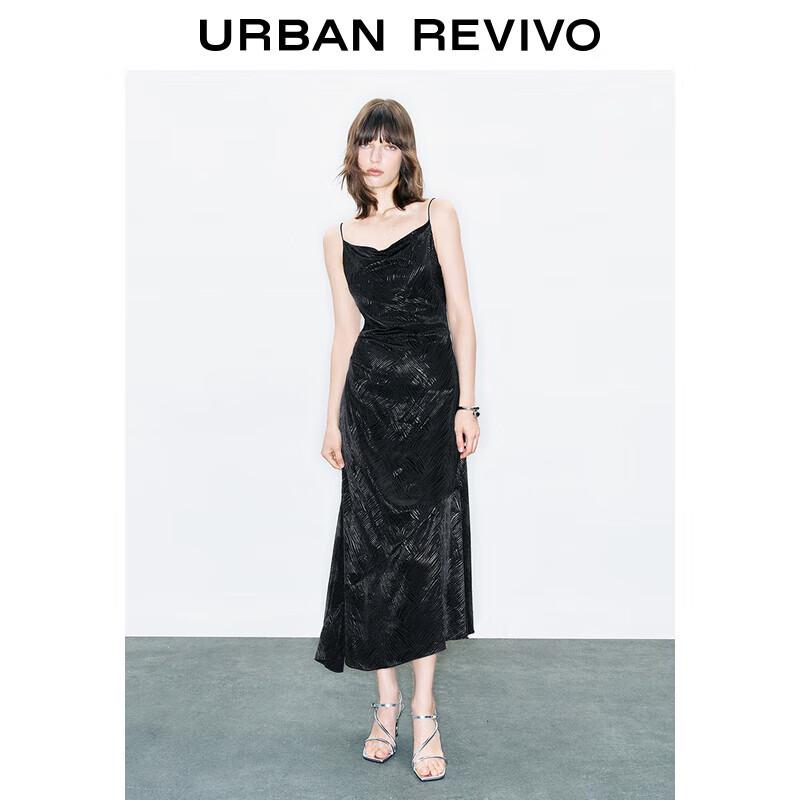 

UR 2024 Autumn Asymmetrical Jacquard Sling Dress S