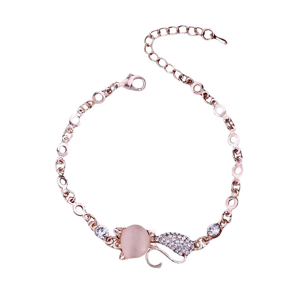 Women Bracelet Beautiful Good Glossiness Women Women Bracelet Women Cats Pendant Bangle Bracelet for Club