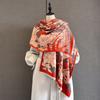 Design Flower Jacquard Print Cashmere Scarf Women Winter Pashmina Shawl Wraps Thick Warm Bufanda Stoles Blanket Scarf
