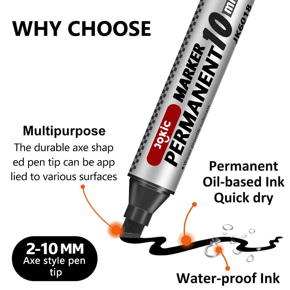3 Kleuren Grote Capaciteit POP Marker, 10 mm Punt, Permanente Markers, Sneldrogend, Logistieke Marker Pen Koeriersdoos Marker Pen