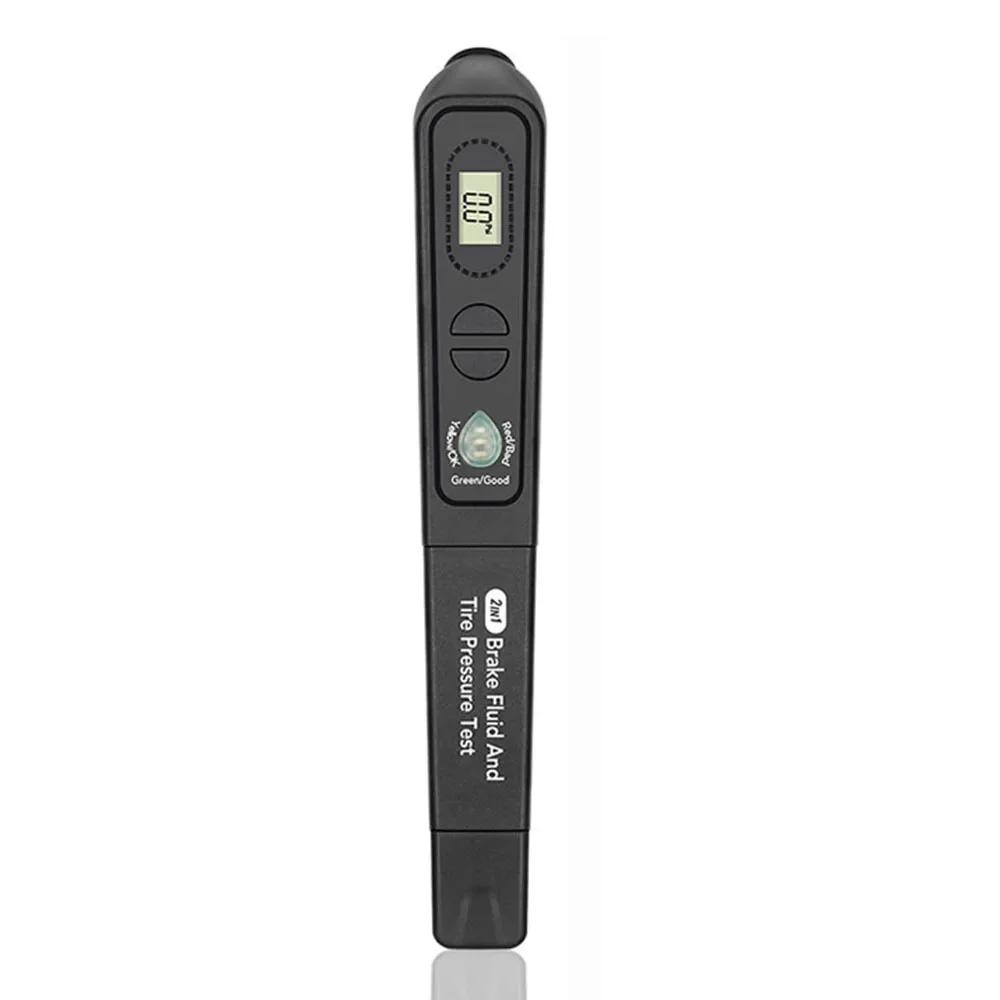 

Newest Brake fluid oil TPMS tester pen 2 in 1 Car Liquid Testing For DOT3/DOT4 and Digital Tire Pressure Gauge With 5 LED light чёрный